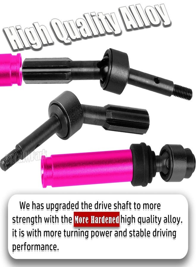 BRCatWPark Drive Shaft Axles Upgrades Part for 1/10 Slash 2WD (VXL),RC Steel #45 2Pcs Driveshafts CVD w/Hex Hops Up,Pink - Image 4
